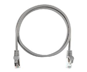 Коммутационный шнур Essential Line F/UTP 4 пары, Кат.5е (Класс D), 100МГц, 2хRJ45/8P8C, T568B, заливной, с защитой защелки, многожильный, BC (чистая медь), 26AWG (7x0,150мм), LSZH нг(А)-HFLTx, серый, 0,3м