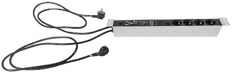 Блок розеток Rem-16 с АВР, 16A, 4xSchuko, подключение к контроллеру R-2MC по Modbus, 2 шнура 1,8м