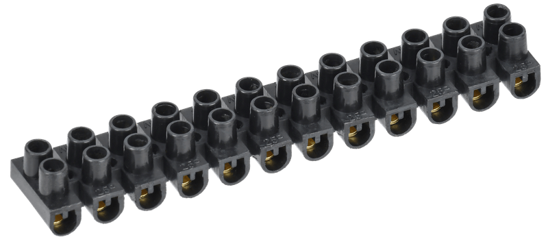 Зажим винтовой полистирол 1,0-2,5 мм2 12пар черный