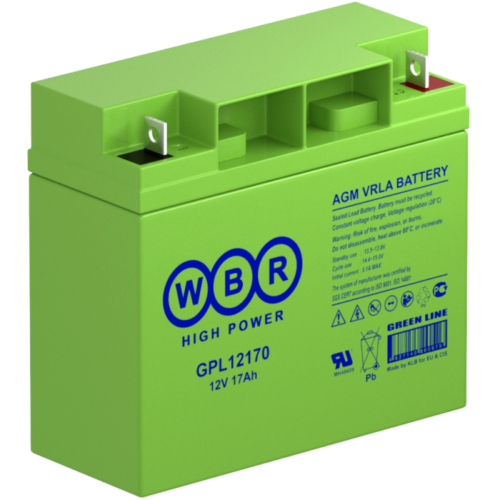 Аккумулятор 17,0 А/ч, 12В, 181х76х167 мм, 5,7 кг (срок службы до 12 лет)