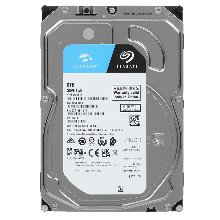 HDD 8Tb Жесткий диск SEAGATE Video Skyhawk 4KN SATA III, 3.5", (7200rpm) 256Mb