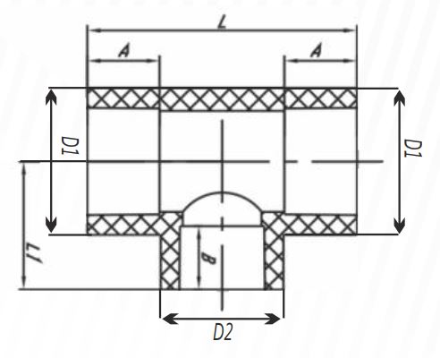 Тройник ПП переходный D75х63х75
