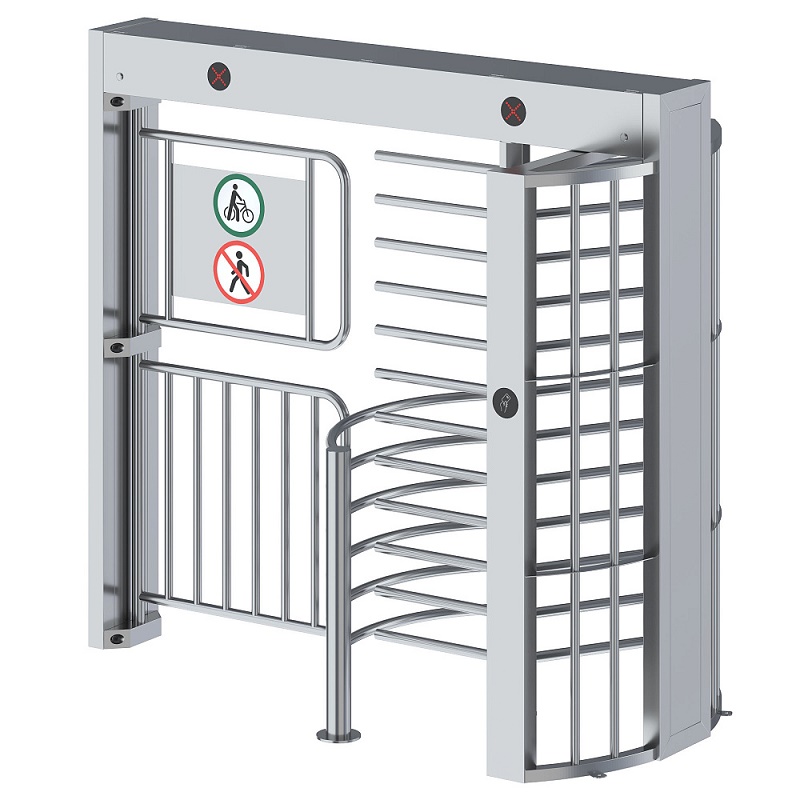 Полноростовой турникет серии СПЕКТР Z, Габариты: 2600*1304*2334мм (одна створка поворотная, вторая распашная), Материал: 304 Нержавеющая сталь, толщина 1.2/1.5мм, Время разблокировки: 0.2c, Пропускная способность: 35чел/м, Ширина прохода:1001+600мм (велосипед+пешеход)