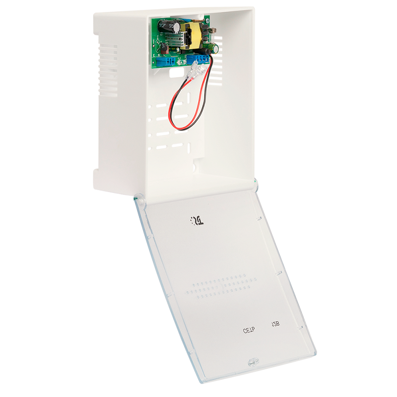 Источник бесперебойного питания в пластиковом корпусе, 13,6В. / 2А. Максимальный ток заряда АКБ 0,7А. (без защиты от глубокого разряда АКБ). Рекомендуемая емкость АКБ 7А*ч.&nbsp;&nbsp;196х167х87мм. Масса 0,46кг, (прозрачная крышка)