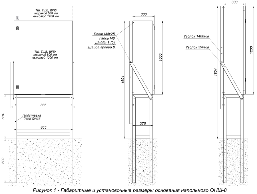 Основание напольное для шкафов типа ТШ, ТШВ, ШПУ шириной 800мм.