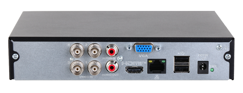 4-канальный HDCVI-видеорегистратор c SMD, Формат видеосигнала: HDCVI, AHD, TVI, IP, CVBS; отображение: до 1080p; запись: до 1080N@25к/с; кодирование: AI-Coding, H.265+, H.265, H.264+, H.264; IP-каналы: до 5 каналов до 2Мп; накопители: 1 SATA III до 6Тбайт; видеоаналитика: 4кн интеллектуальный детектор движения SMD Plus, интеллектуальный поиск, 1 HDMI, 1 VGA; сеть: 1 RJ45 100Мбит/с; аудиовх/вых: 1/1, двунаправленная аудиосвязь: 4 HDCVI-канала; питание: 12В(DC)
