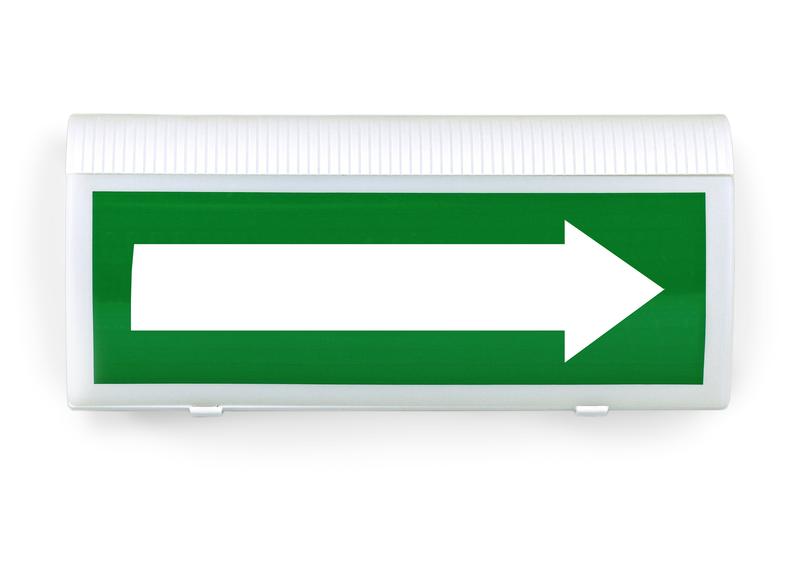 Оповещатель пожарный световой адресный радиоканальный (Табло). Надпись: «СТРЕЛКА ВПРАВО». В комплект входят две батареи питания.