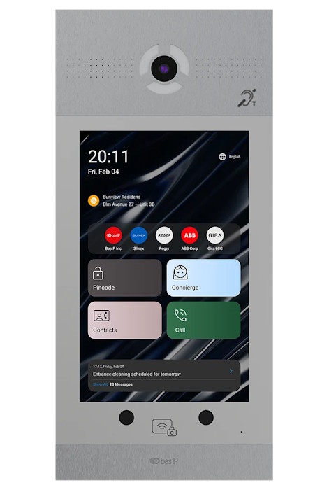 Вызывная видеопанель многоабонентская. Android 6. Цифровая IP камера: 2.0 Мп.&nbsp;&nbsp;110°. 10,1“ IPS цветной экран с подсветкой и подогревом. Встроенное реле. Встроенный считыватель PW-OEM MF BLE v2 (Mifare SL1-SL3, NFC, BLE). 3D идентификация по распознаванию лиц&nbsp;&nbsp;10 000 лиц. Количество идентификаторов в памяти панели 20 000.&nbsp;&nbsp;IP65.&nbsp;&nbsp;-40 до +65 °C. Врезной монтаж. Накладной монтаж - опционально (кронштейн BR-AA14). Питание: +12В, POE+ IEEE 802.3at. Поддержка SIP P2P, Выход Wiegand 26, 32, 34, 37, 40, 42, 56, 58 