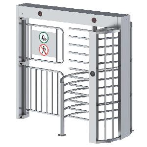 Полноростовой турникет серии СПЕКТР Z, Габариты: 2600*1304*2334мм (одна створка поворотная, вторая распашная), Материал: 304 Нержавеющая сталь, толщина 1.2/1.5мм, Время разблокировки: 0.2c, Пропускная способность: 35чел/м, Ширина прохода:1001+600мм (велосипед+пешеход)