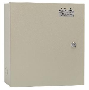 Блок бесперебойного питания в корпусе под АКБ 17/18 Ач. 3A (ном.), Uвых. 12,6 В (регулируется от 11.7 до 14.7&nbsp;&nbsp;± 5%). Световая индикация режимов работы. Наличие информационных выходов о статусе ББП. 288x298x78 мм. металл. -15°C ~ +50°C