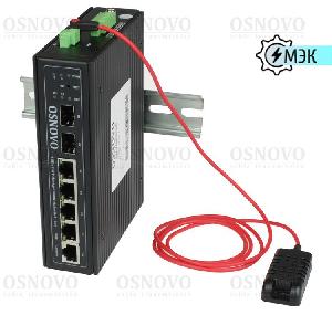 Промышленный управляемый (L2+) коммутатор Gigabit Ethernet на 4GE RJ45 + 2 GE SFP порта с функцией мониторинга температуры/ влажности/ напряжения. Порты: 4 x GE (10/100/1000Base-T) + 2 x GE SFP (1000Base-X). Уровень управления L2+. Встроенная система мониторинга температуры/ напряжения + внешний датчик температуры/ влажности. Поддержка ПО OSNOVO Monitoring System. Выходы типа "Сухой контакт", Цифровой вход. Поддержка режима увеличения расстояния передачи данных до 250м.