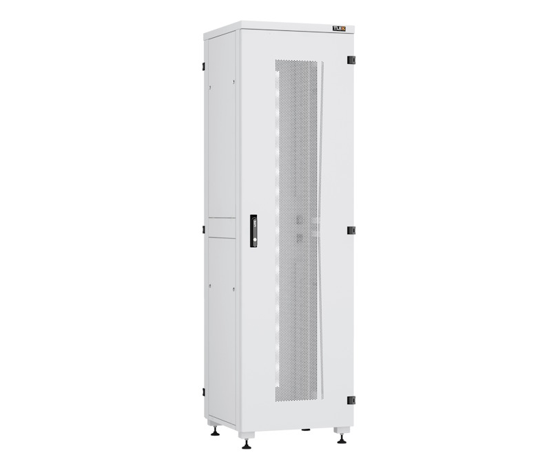 Напольный шкаф серии Lite II 19", 42U, перфорированные передняя и задняя двери с ручкой и замком, боковые двухуровневые цельнометаллические панели, оснащены замками, Ш600хВ2042хГ600мм, в разобранном виде, серый RAL7035