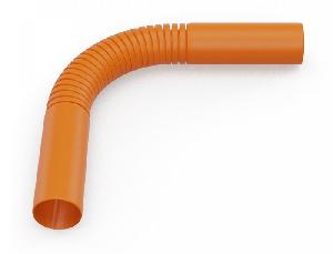 Поворот гибкий гофрированный оранжевый d20 мм (10шт/уп)