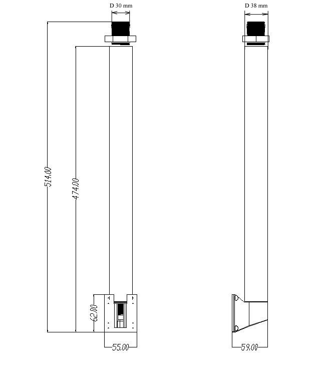 Кронштейн для устновки считывателей серии ST-FR042 на турникет высотой 95 см
