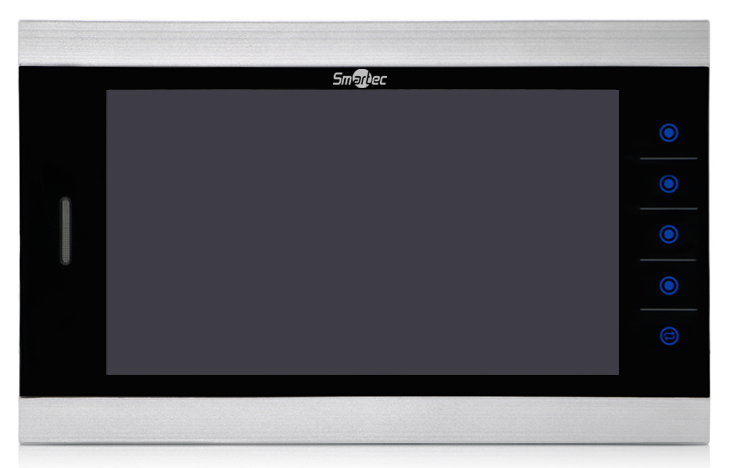 Монитор видеодомофона 10", 4-х проводная линия связи, поддержка 2-х панелей вызова, поддержка 3 доп. мониторов, поддержка 2 доп. камер и охранных датчиков, фото/видео запись, поддержка SD карт, встроенный блок питания, серебряный.