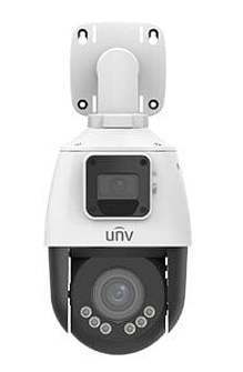 Сдвоенная видеокамера IP Мини-PTZ, 2 x 1/2.8", 2 x 2 Мп КМОП @ 25 к/с, ИК-подсветка до 10м (обзорная камера), ИК-подсветка до 50м (поворотная камера), подсветка видимого спектра до 10м.(поворотная камера), LightHunter 0.002 Лк @F1.6, объектив 2.8-12.0 мм моторизованный с автофокусировкой (поворотная камера), объектив 2.8 мм (обзорная камера), WDR (обзорная камера), DWDR (поворотная камера), 2D/3D DNR, Ultra 265, H.265, H.264, MJPEG, 2 потока, 2 (два) встроенных микрофона и динамик, детекция движения, пересечение линии, вторжение в зону, аудиодетекция, автотрекинг, поддержка Micro SD карт памяти до 256 Гбайт, диапазон панорамирования 345°, диапазон наклона  -10~100°, число предустановок 256, кнопка сброса, IP66, -30~+60°C