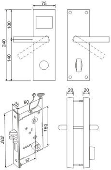 RFID замок с контроллером, режим ОТЕЛЬ Рабочая частота: 125 KHz, Чтение карт&брелков
