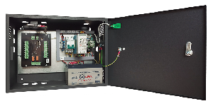 Специализированный шкаф для одной охранной панели AAM-IO-16/2, с установленным внутри источником питания, с замком и датчиком вскрытия корпуса.