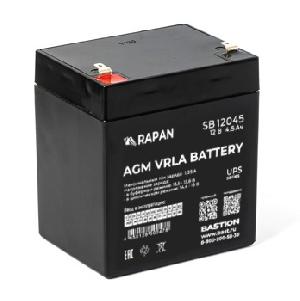 Аккумулятор свинцово-кислотный тип AGM 12V 4,5 А/ч, 12В, 70х90х107мм. Срок службы 4 года