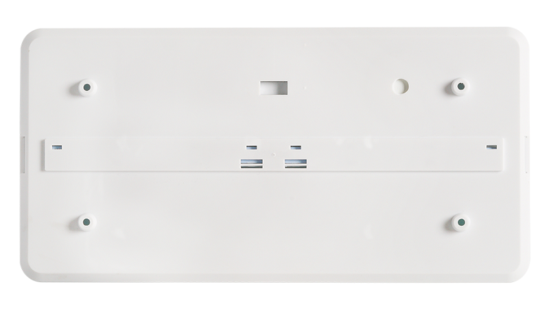 Световой указатель «Выход» со встроенной звуковой сиреной, 12В, IP52, звук 40мА, свет 30мА, звук 100дБ -30..+55°С, 300х150х34мм, 0.3кг