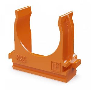 Крепёж-клипса для труб АБС-пластик оранжевая d25 мм (100шт/уп)