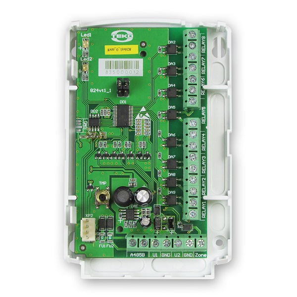 Блок сигнальных реле, 8 сигнальных реле с группами контактов на размыкание; работа в составе системы серии Pro (Астра-712 Pro, Астра-812 Pro, Астра-8945 Pro)