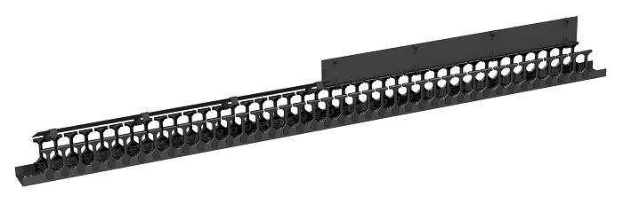Органайзер кабельный вертикальный, 42U, для шкафов серий TFR-R, TFI-R и TFA, Ш97хГ110мм, металлический, с пластиковыми пальцами, с крепежом, цвет черный