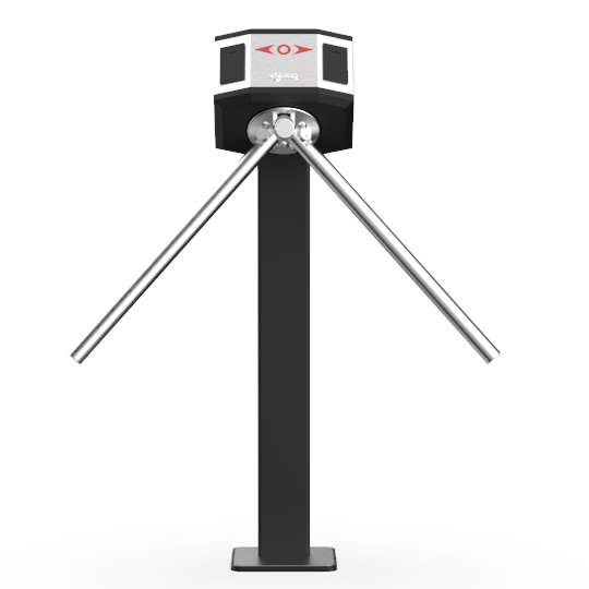 Электромеханический турникет имеет светодиодную подсветку корпуса, 2 считывателя карт Mifare и автоматическую антипанику.