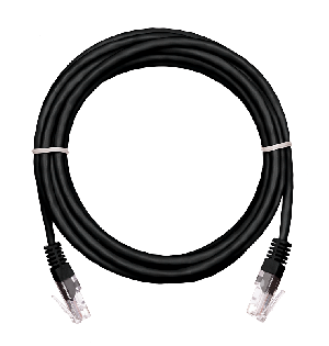 Коммутационный шнур U/UTP 4 пары, Кат.5е (Класс D), 100МГц, 2хRJ45/8P8C, T568B, заливной, многожильный, BC (чистая медь), PVC нг(B), черный, 5м, уп-ка 10шт.