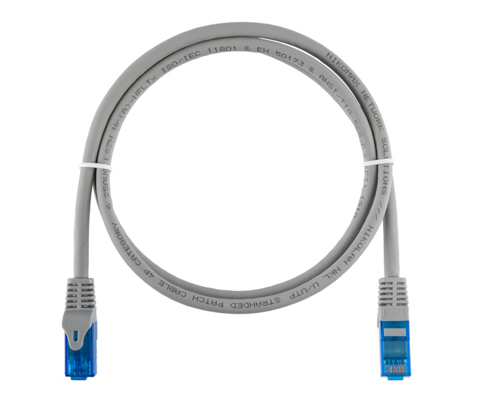 Коммутационный шнур Essential Line U/UTP 4 пары, Кат.6 (Класс E), 250МГц, 2хRJ45/8P8C, T568B, заливной, с защитой защелки, многожильный, BC (чистая медь), 25AWG (7x0,175мм), LSZH нг(А)-HFLTx, серый, 3м