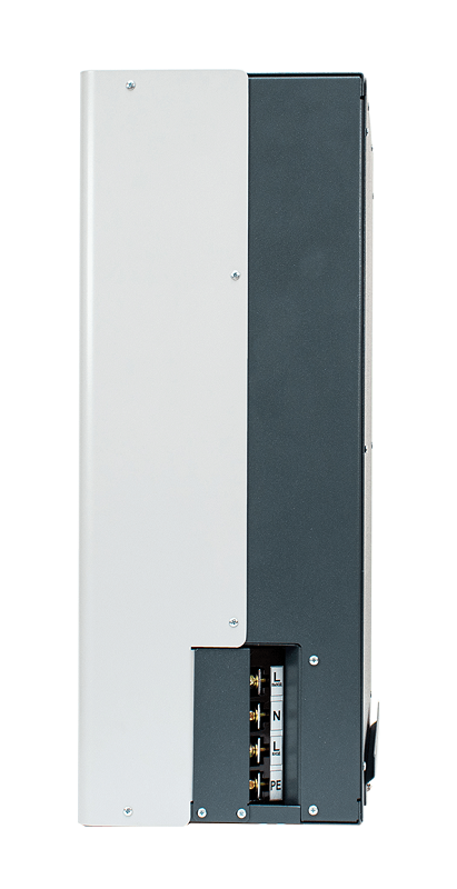 Стабилизатор переменного напряжения инверторный (с двойным преобразованием) однофазный, чистая синусоида; P-нагр.20 кВА/18кВт, U-вх.90…310В, U-вых.220…230 (с шагом 1В), I-вых.92 А; IP20, t-раб.+5…+40°C, 379х481х191 мм