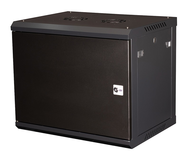 Шкаф 19" телекоммуникационный настенный, 9U 501х600х450 мм, дверь металл, черный