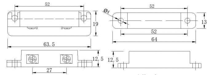 Магнитоконтактный датчик, НЗ, белый, накладной для деревянных дверей, под винт, зазор 25 мм