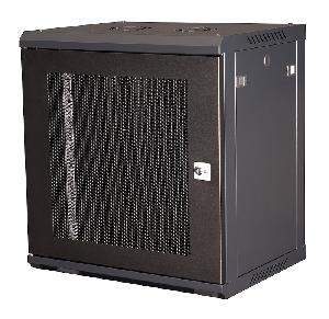Шкаф 19" телекоммуникационный настенный, 12U 635х600х450 мм, дверь перфорация, черный