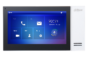 Монитор видеодомофона IP 7 дюймовый, белый, 1024x600, ёмкостной сенсорный экран; тревожные входы / выходы 6/1; LAN; встроенная карта памяти до 8Гб; Возможность просмотра IP видеокамер; DC 12В/PoE(802.3af); 221.5 мм × 119.6 мм × 21.5 мм; Установка - на стену.