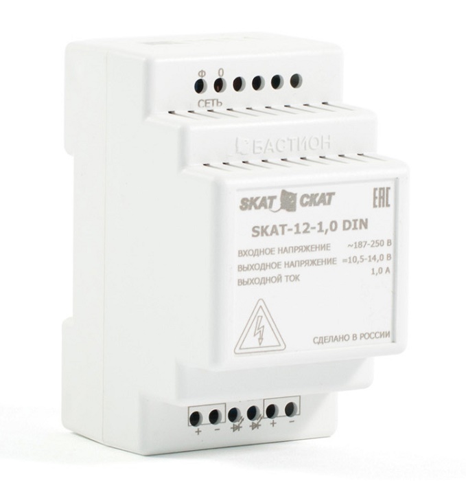 Источники бесперебойного питания 12В 1А, под DIN рейку 35 мм&nbsp;&nbsp;Внешний АКБ от 1,2 Ач.,&nbsp;&nbsp;53х88х71 мм