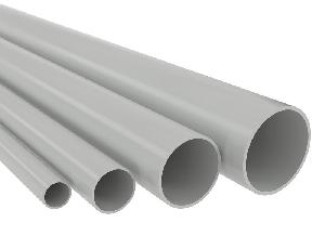 Труба ПВХ жёсткая гладкая д.50мм, лёгкая, 3м, цвет серый, (уп. 15 м.)