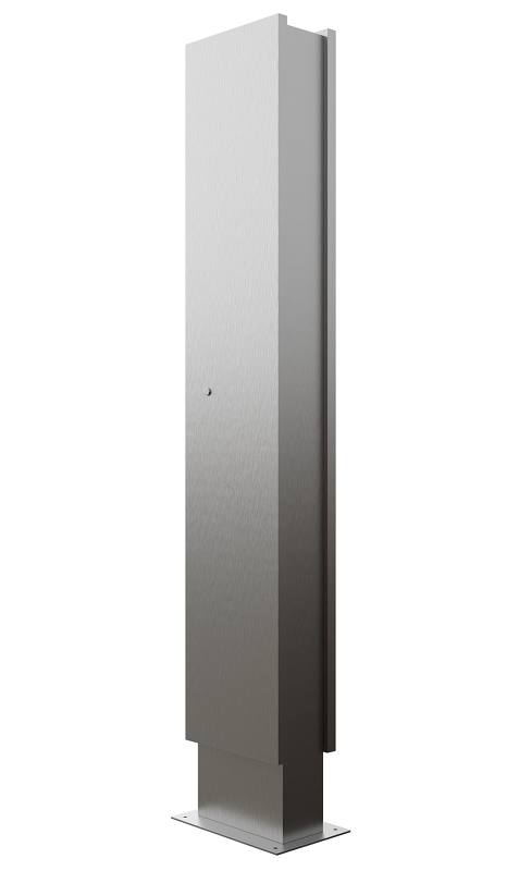 Стока с подготовкой для установки вызывной многоабоненской панели BAS-IP AA-14FB, надпись с подсветкой RGB, сталь СТ3 окрашенная по RAL (цвет по согласованию).