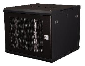Шкаф 19" телекоммуникационный настенный, 9U 501х600х600 мм, дверь перфорация, черный