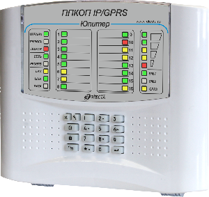 16 IP/GPRS пластик/клав ППКОП, 16 шлейфов сигнализации, встроенная клавиатура, 2 SIM к