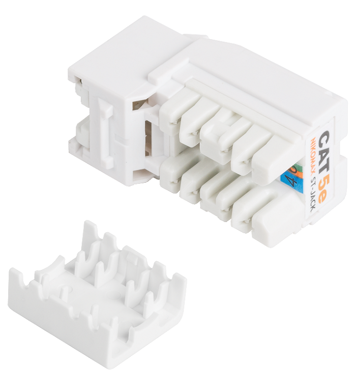 Модуль-вставка типа Keystone, Кат.5е (Класс D), 100МГц, RJ45/8P8C, FT-TOOL/110/KRONE, T568A/B, неэкранированный, со шторкой, белый