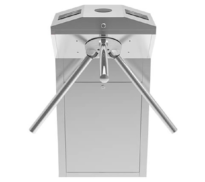 Турникет-трипод. Корпус из нержавеющей стали.&nbsp;&nbsp;Индикатор разрешенного направления прохода. Планки «антипаника», вход для кнопки аварийной разблокировки. -28°C - +60°C. AC 220В/110А,. 520х980х280мм, длина преграждающих планок - 500 мм. Вес - 34 кг.