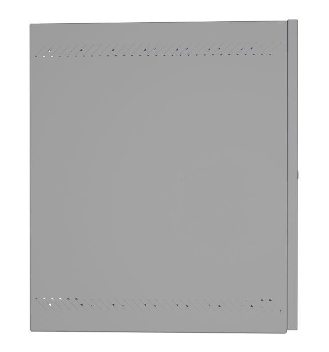 Настенный шкаф 19", 12U, стеклянная дверь, Ш540хВ573хГ500мм, 2 пары монтажных направляющих, сварной, серый