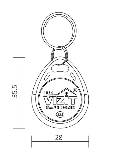 Ключ RF (RFID-13.56 МГц). Специальная&nbsp;&nbsp;защита от несанкционированного копирования. Используется с модификациями блоков вызова имеющих в наименовании литеру "F".