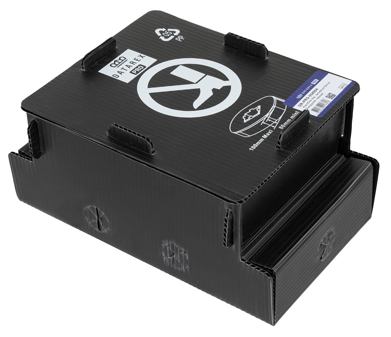 Коробка под заливку в бетон, 8 модулей, черный