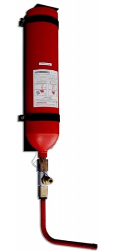 Модуль порошкового пожаротушения "BIZONE", вместимость корпуса 6,2 кг; защищаемый объем до 60 м³; длина струи 5…6 м;&nbsp;&nbsp;t-раб.-50…+50°С, климатическое исполнение У2; 180 х 180 х 830 мм (с распылителем)