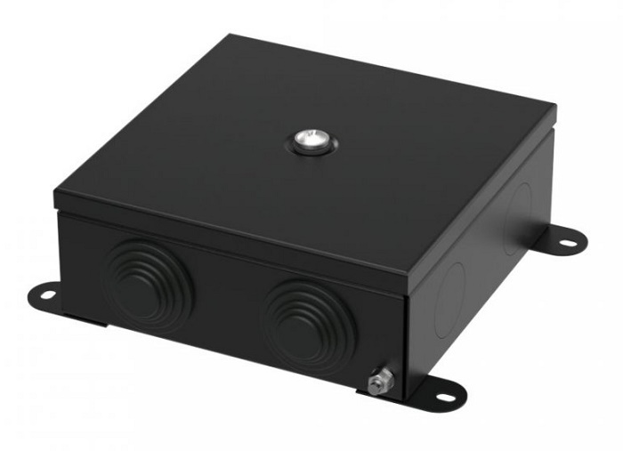 Коробка распределительная металлическая черная 150х150х60 (6 шт/кор)