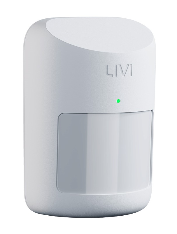 Датчик движения типа «штора» пассивный оптико-электронный инфракрасный. Линза Френеля, 2-х зонный пироприемник, дальность определения движения — 12 м, ширина зоны обнаружения — 2,2 м. Защита от засветки и тепловых потоков. Соответствие ГОСТ Р 50777-2014 (II класс). Диапазон температур от -20 до +55°С. Датчик открытия корпуса (тампер). Электропитание — батарея CR123A. Крышка-кронштейн c креплением на саморезы или поворотный кронштейн. Дизайн Koishi style.