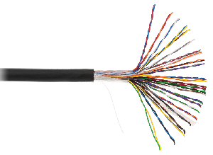 Кабель U/UTP 25 пар, Кат.5 (Класс D), 100МГц, одножильный, BC (чистая медь), внешний, PE до -40C, черный, 305м