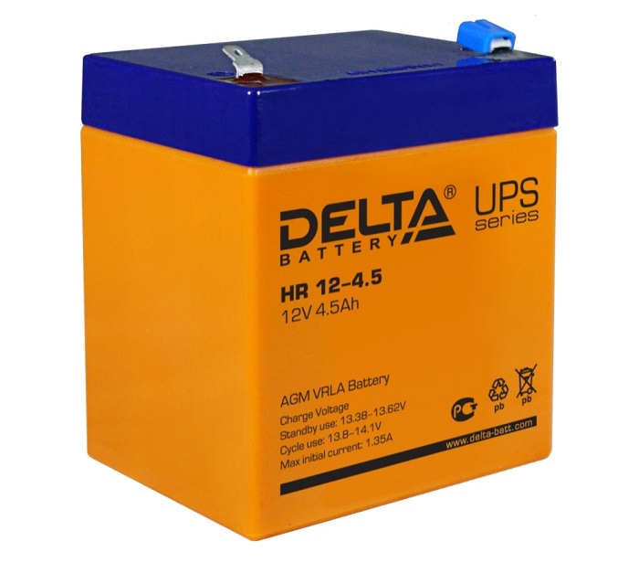 Аккумулятор 4,5 А/ч., 12В, 90х70х107 мм, вес 1,75 кг, UPS series